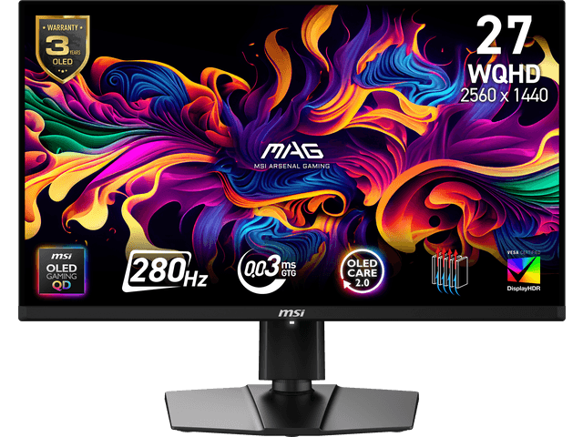 MSI MAG 271QP QD-OLED X28 27-inch QHD 280Hz Monitor
